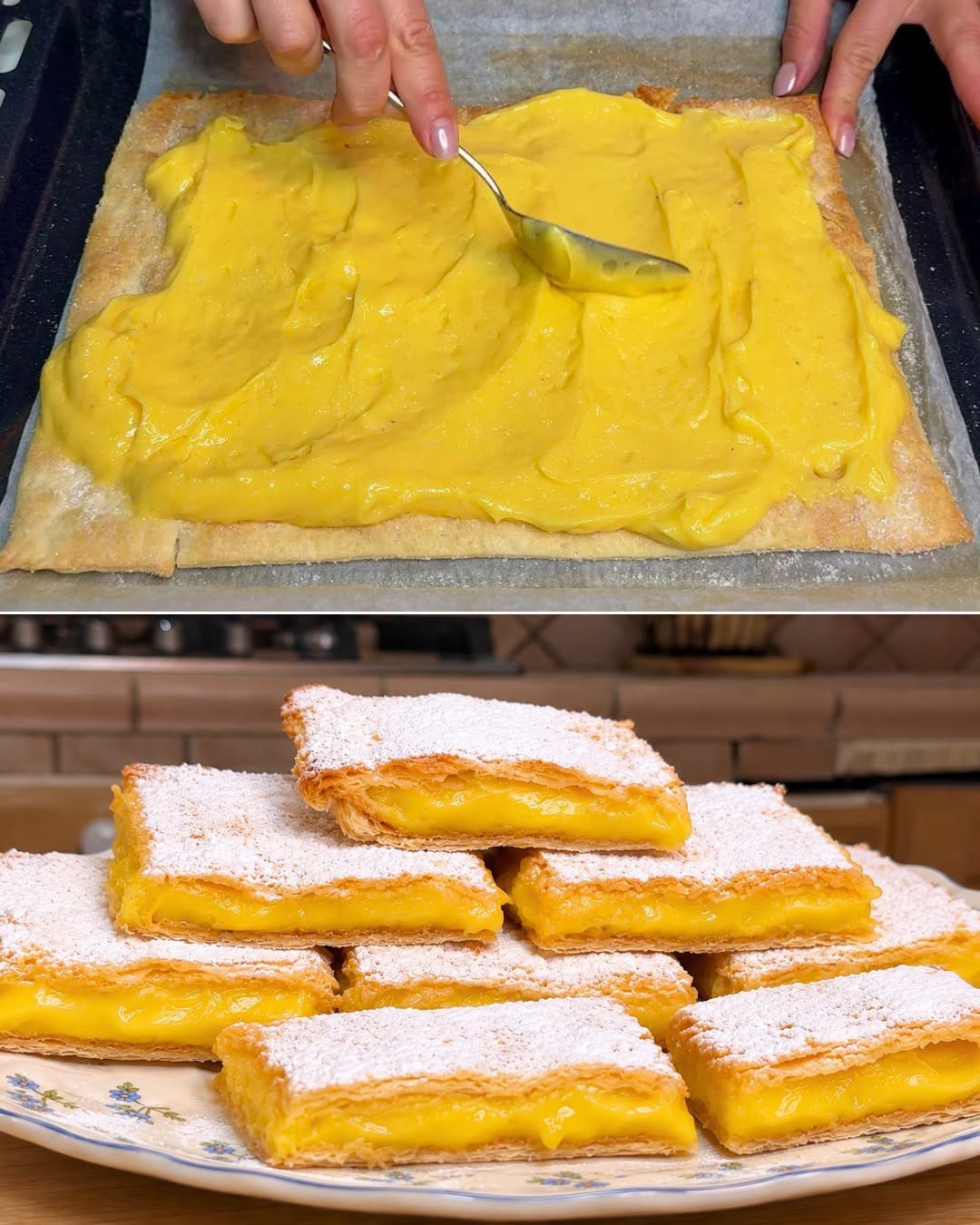 torta scendiletto, dolce toscano, ricetta torta scendiletto, crema pasticciera, pasta sfoglia, dolce con crema, torta con sfoglia, ricetta facile e veloce, dolce per colazione, merenda golosa, pasticceria casalinga, ricetta tradizionale toscana, dolce per buffet, brunch domenicale, dessert fine pasto, torta a quadrotti, ricetta con sfoglia e crema, dolce croccante fuori e morbido dentro, torta scendiletto alle fragole, millefoglie, ricetta della nonna, cucina toscana, tradizione culinaria, dolci fatti in casa, ricetta con uova e latte, dolce al cucchiaio, torta con zucchero a velo, dessert per feste, cucina italiana autentica, dolci regionali italiani