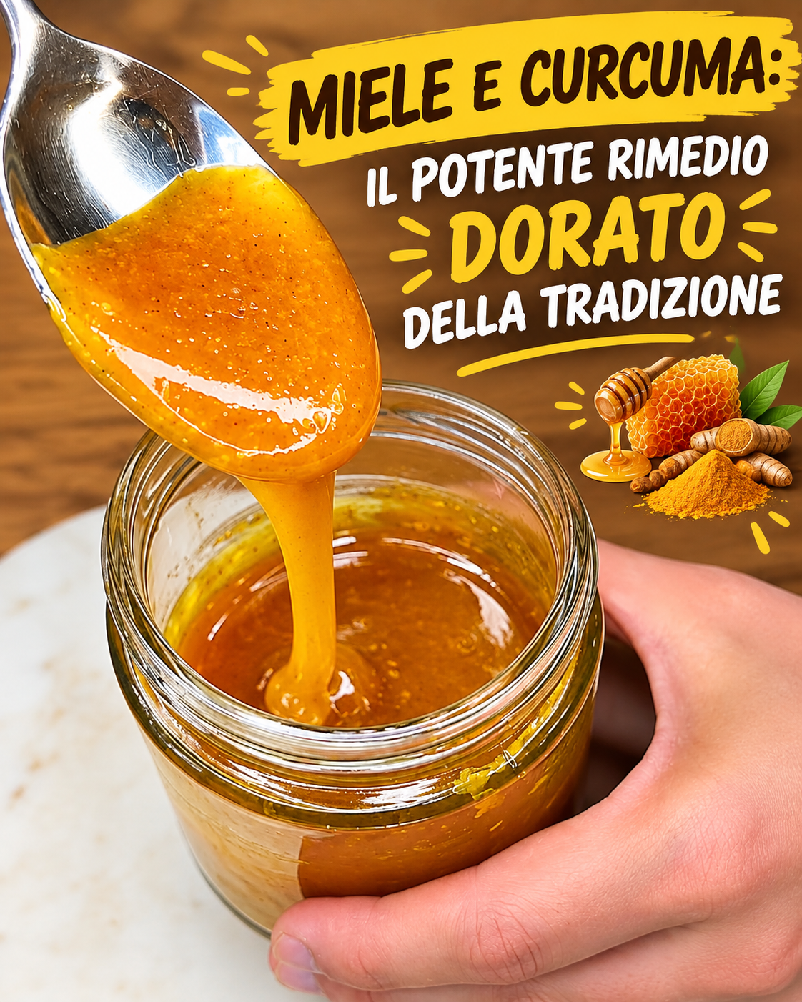 miele e curcuma, antibiotico naturale, miele d'oro, curcuma benefici, miele benefici, rimedi naturali per infezioni, antibiotico fai da te, ricetta miele e curcuma, curcumina, proprietà antibatteriche, antinfiammatorio naturale, sistema immunitario, raffreddore rimedi naturali, mal di gola rimedi, medicina ayurvedica, rimedi della nonna, cucina naturale, benessere e salute, stile di vita sano, integratori naturali, spezie benefiche, miele biologico, curcuma in polvere, antibiotico naturale ricetta, prevenzione malattie, salute naturale, fitoterapia, rimedi casalinghi, avvertenze curcuma, controindicazioni curcuma