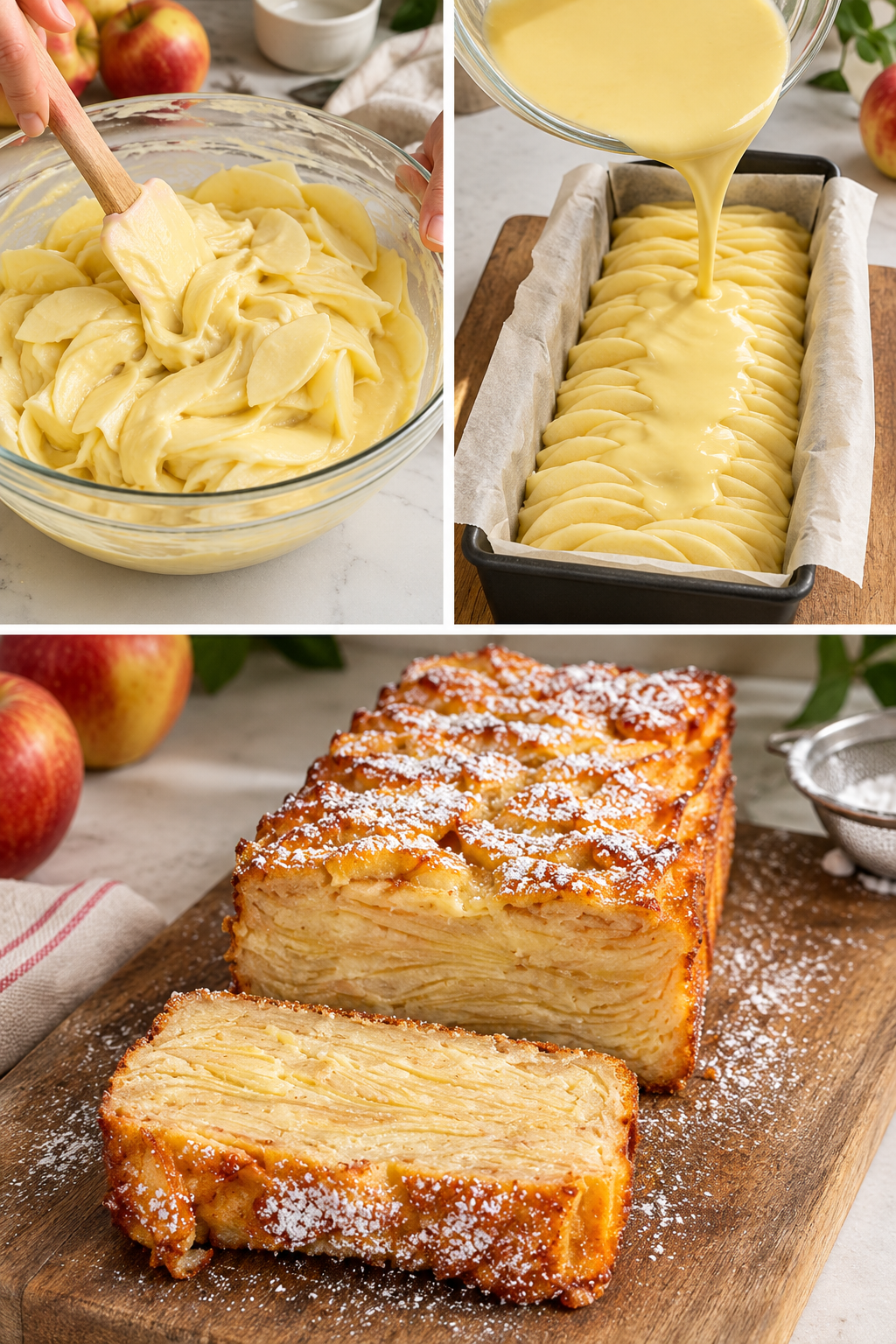 torta invisibile di mele, gâteau invisible aux pommes, dolce francese, torta di mele, ricetta torta invisibile, dessert francese, torta di mele facile, ricetta mele, dolci al forno, torta invisibile ricetta, dessert elegante, torta di mele francese, gâteau invisible, ricetta dolce francese, torta di mele senza glutine, torta invisibile vegana, torta di mele e cannella, torta di mele e noci, torta di mele e caramello, torta di mele e ricotta, torta di mele e cioccolato, dolci autunnali, dolci invernali, ricetta veloce, dessert per cena elegante, buffet di dolci, dolci fatti in casa, pasticceria fatta in casa, ricette della nonna, cucina francese, mele Fuji, mele Pink Lady, mandolina per mele, come tagliare le mele sottili, cottura torta invisibile