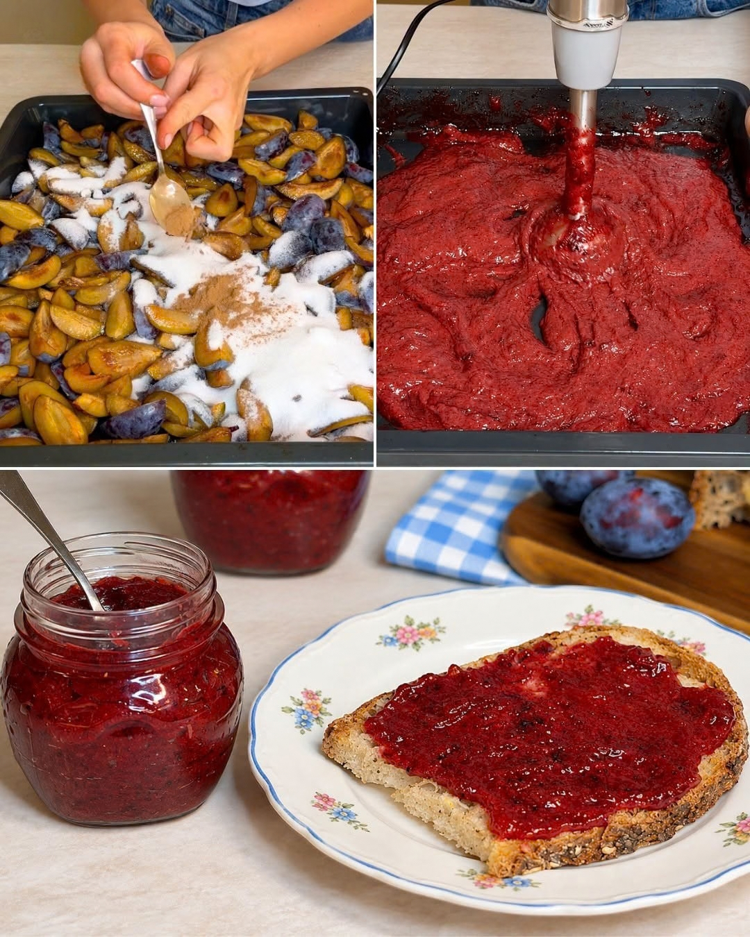 confettura di prugne al forno, confettura al forno, marmellata di prugne, ricetta confettura di prugne, conserve fatte in casa, confettura senza fornello, marmellata al forno, ricetta facile e veloce, conserve di frutta, confettura per crostate, confettura per colazione, confettura fatta in casa, ricetta tradizionale italiana, confettura di prugne e cannella, confettura di pesche, confettura di susine, confettura di ciliegie, confettura di mele, marmellata di limoni, sterilizzare i barattoli, pastorizzazione, conservazione confettura, idee regalo fatte in casa, cucina naturale, ricette della nonna, tradizione culinaria italiana, confettura senza zucchero, cucina autunnale, marmellata fatta in casa, conserve di fine estate