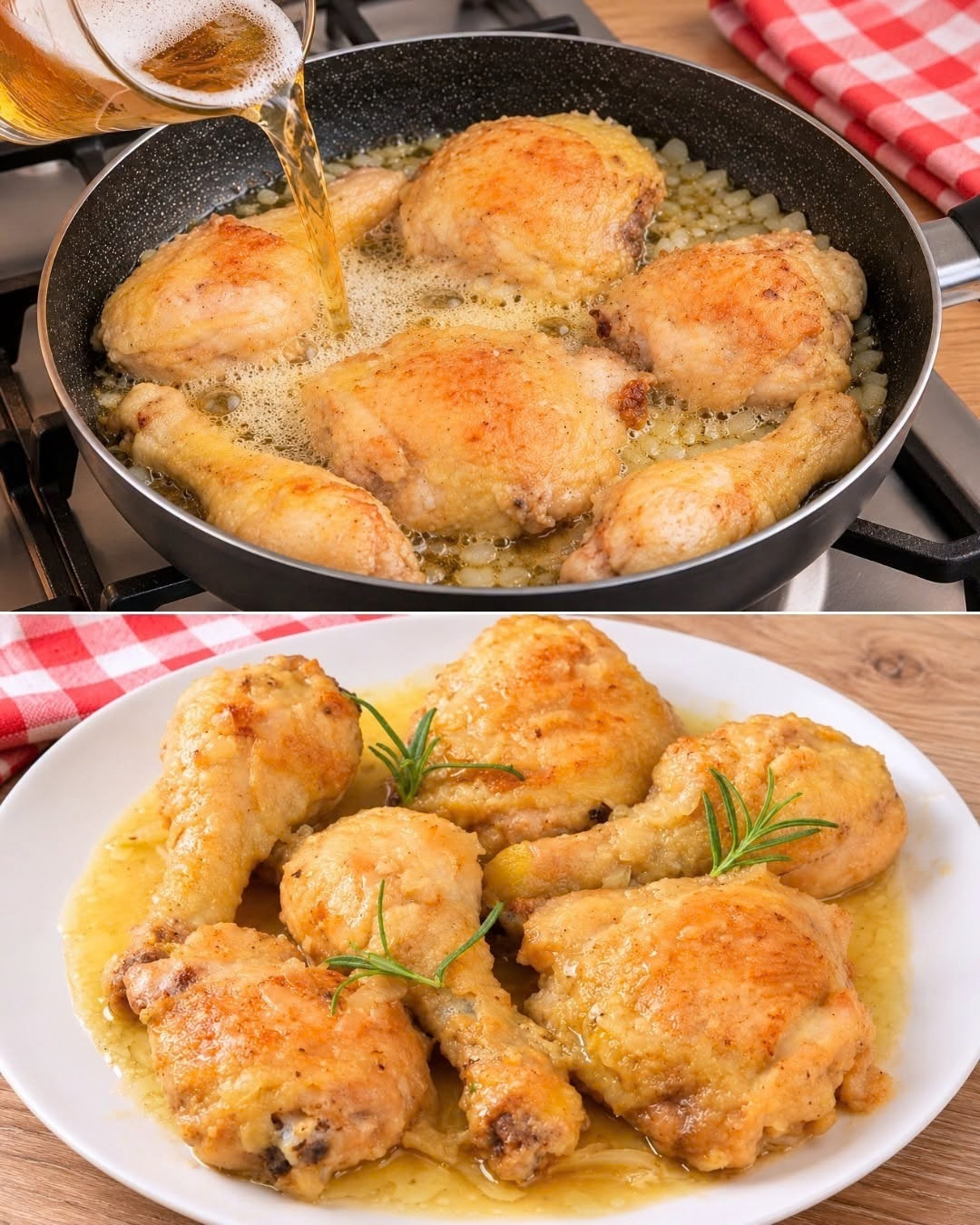 pollo alla birra, ricetta pollo alla birra, secondi di carne, pollo in padella, pollo al forno, carne bianca, birra in cucina, ricetta facile e veloce, cena tra amici, pranzo in famiglia, pollo morbido, pollo saporito, sughetto alla birra, glassa caramellata, farina 00, cipolla, rosmarino, patate al forno, insalata fresca, ricetta tradizionale italiana, cucina italiana autentica, piatti di pollo, secondi veloci, ricette con birra, pollo alla birra scura, pollo alla birra e miele, pollo alla birra e senape, pollo alla birra e paprika, cucina casalinga, ricette della nonna