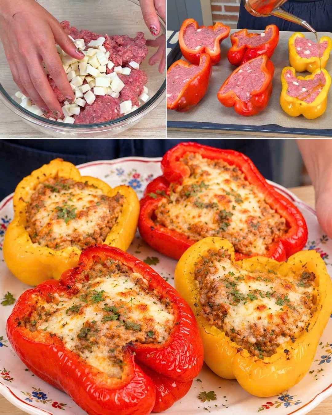 peperoni ripieni di carne, peperoni ripieni, ricetta peperoni ripieni, secondo piatto tipico italiano, cucina meridionale, polpa di manzo macinata, polpa di maiale macinata, formaggio a pasta filata, parmigiano grattugiato, pecorino grattugiato, pane raffermo, uovo, aglio, prezzemolo, latte, olio extravergine di oliva, ricetta facile e veloce, pranzo in famiglia, cena con gli amici, piatto unico, cucina italiana autentica, ricette della nonna, piatti al forno, peperoni imbottiti alla napoletana, peperoni cornetto ripieni, peperoni ripieni in crosta, peperoni ripieni di pane, peperoni ripieni di cous cous, peperoni ripieni di riso, peperoni ripieni di tonno, peperoni ripieni di ricotta, peperoni ripieni vegetariani, verdure ripiene